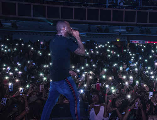 Live performance at Athena with crowd